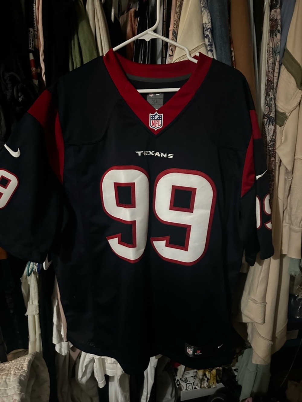 Nike Houston Texans #99 Men's NFL Jersey - Navy/Red JJ WATT
